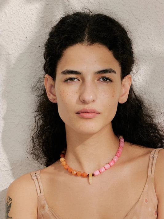 Natural stone handmade minimalist necklace - product image