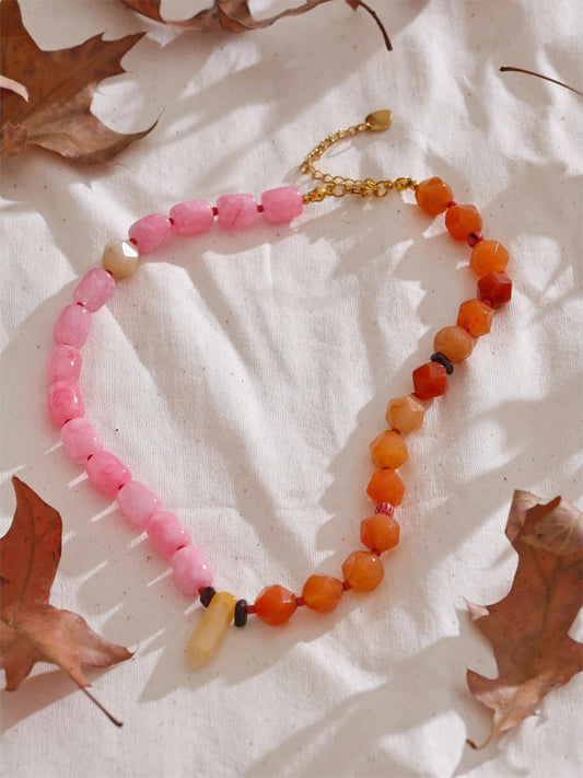 Natural stone handmade minimalist necklace - product image