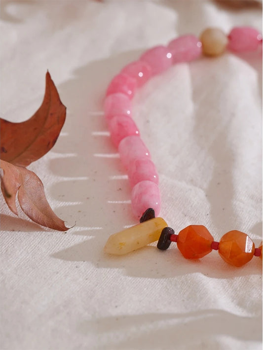 Natural stone handmade minimalist necklace - product image