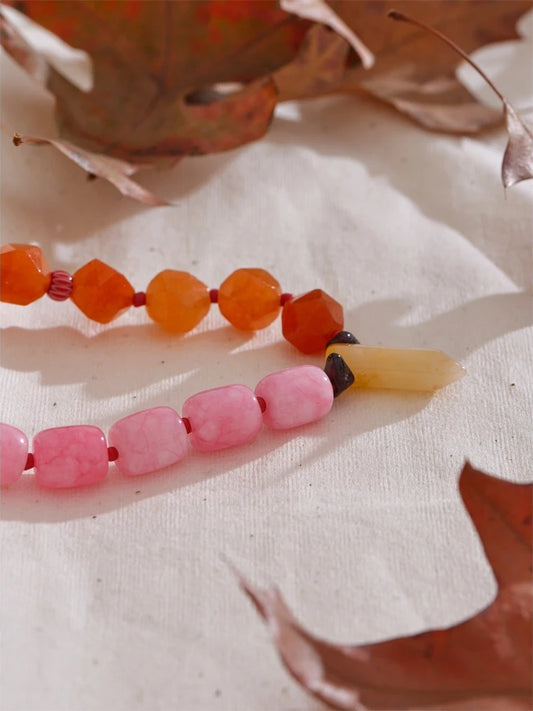 Natural stone handmade minimalist necklace - product image