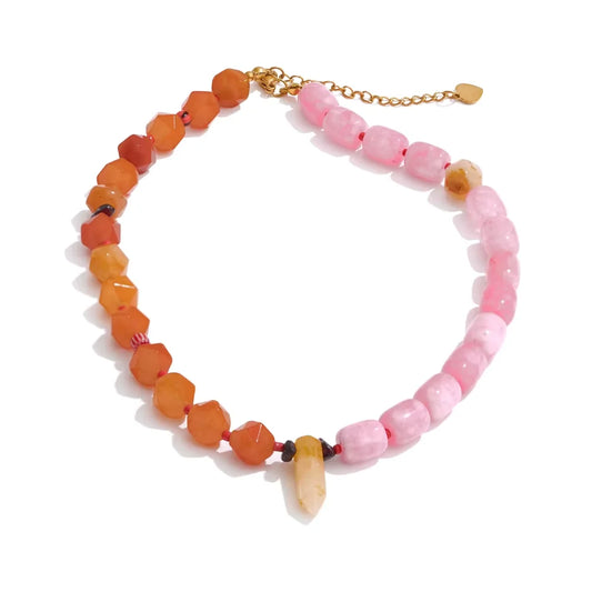 Natural stone handmade minimalist necklace - product image