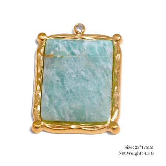 Natural stone round square water drop jewelry - product image