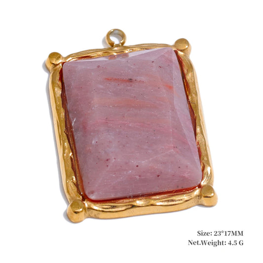 Natural stone round square water drop jewelry - product image