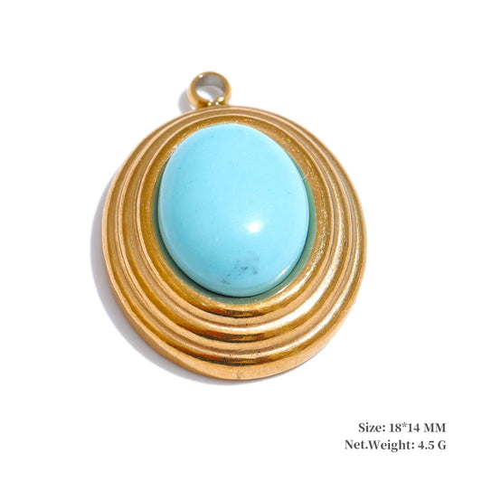 Natural stone round square water drop jewelry - product image