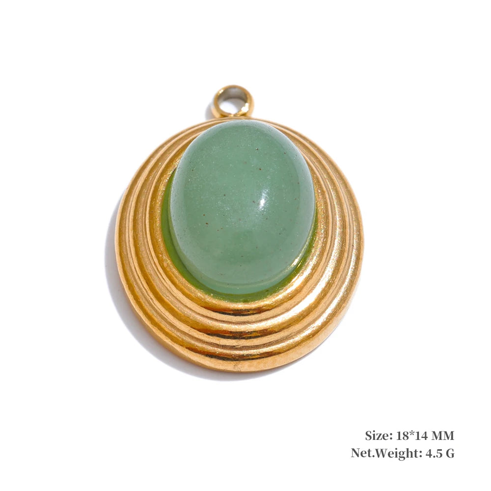 Natural stone round square water drop jewelry - product image