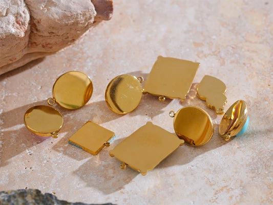 Natural stone round square water drop jewelry - product image