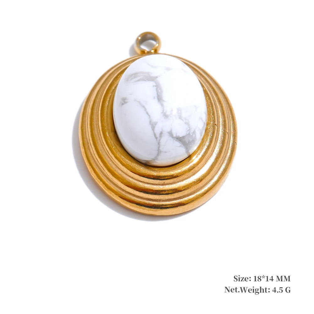 Natural stone round square water drop jewelry - product image