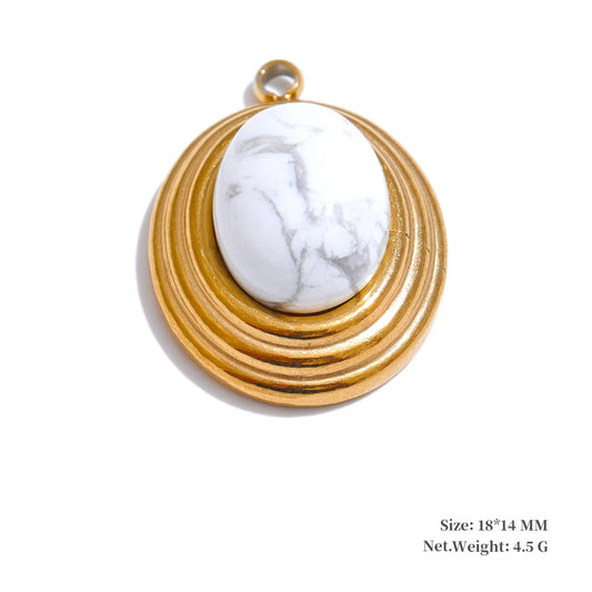 Natural stone round square water drop jewelry - product image