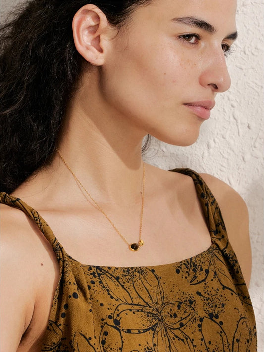Natural tiger stone shell pendant necklace - product image