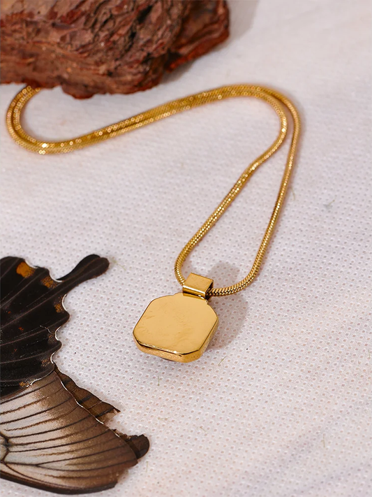 Natural tiger stone square pendant necklace - product image