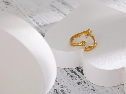 New design metallic 18k pvd plated opening ring - product image