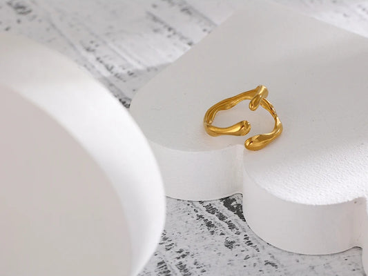 New design metallic 18k pvd plated opening ring - product image