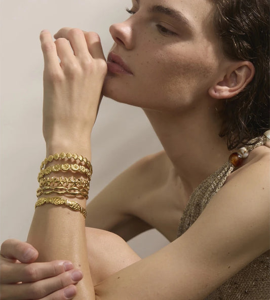 Ocean fish shell starfish cuff open bangle bracelet - product image