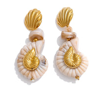 Ocean Resin Shell Conch Drop Dangle Earrings Women