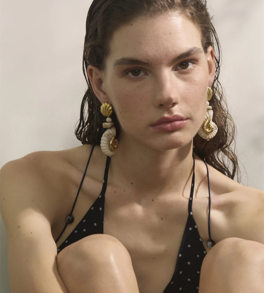 Ocean resin shell conch drop dangle earrings women - product image