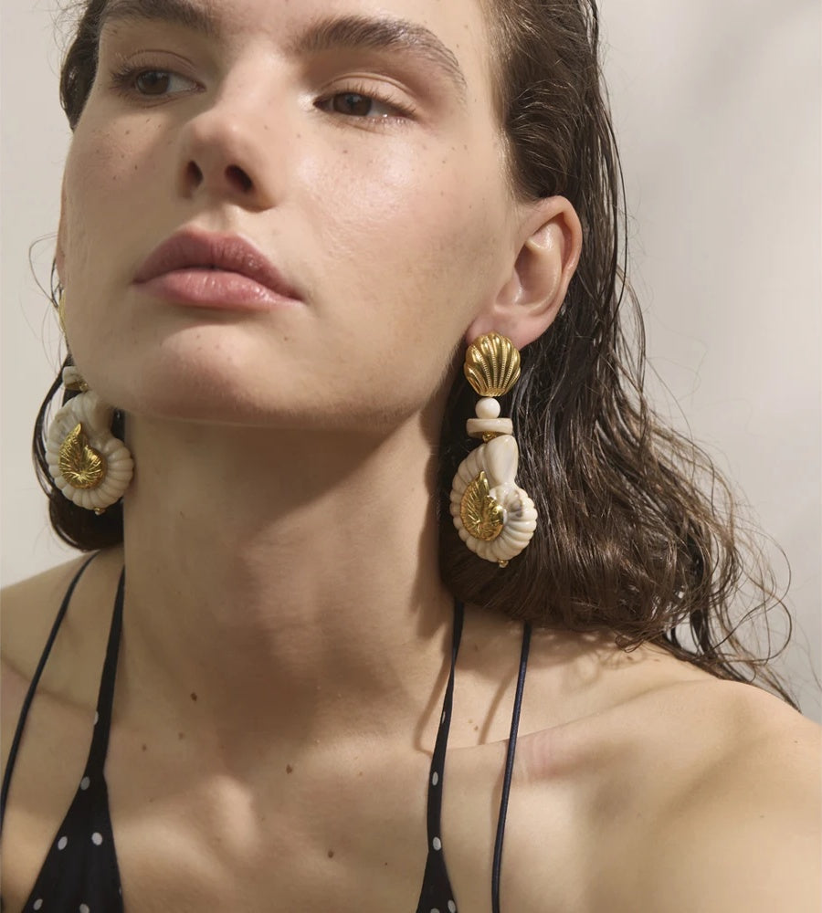 Ocean resin shell conch drop dangle earrings women - product image