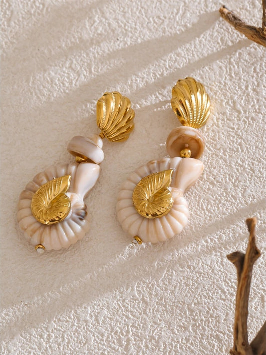 Ocean resin shell conch drop dangle earrings women - product image