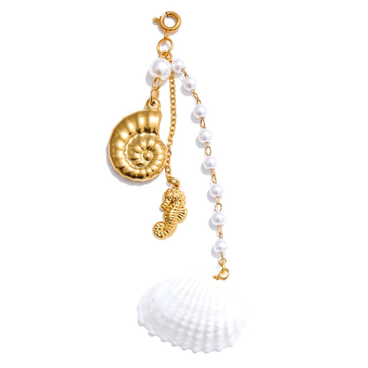 Ocean shell chest chain drop charm pendant - product image
