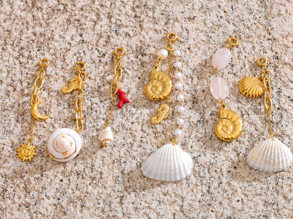 Ocean shell chest chain drop charm pendant - product image