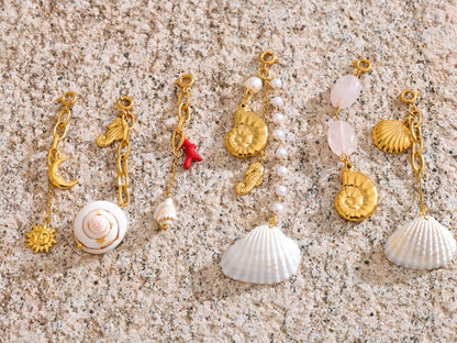 Ocean shell chest chain drop charm pendant - product image