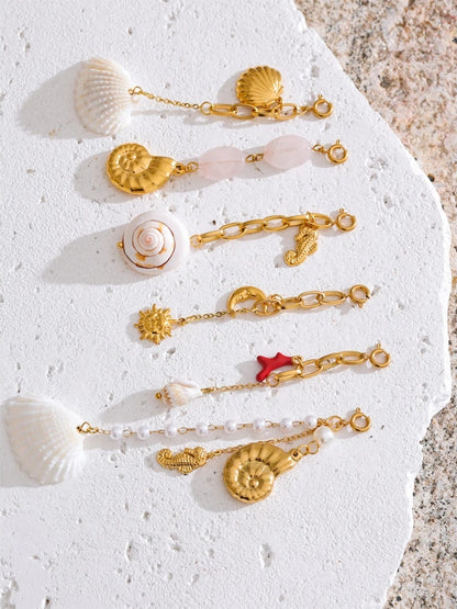 Ocean shell chest chain drop charm pendant - product image