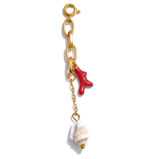 Ocean shell chest chain drop charm pendant - product image