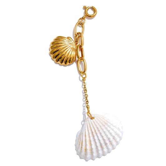 Ocean shell chest chain drop charm pendant - product image