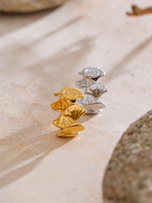 Ocean shell conch open adjustable ring - product image