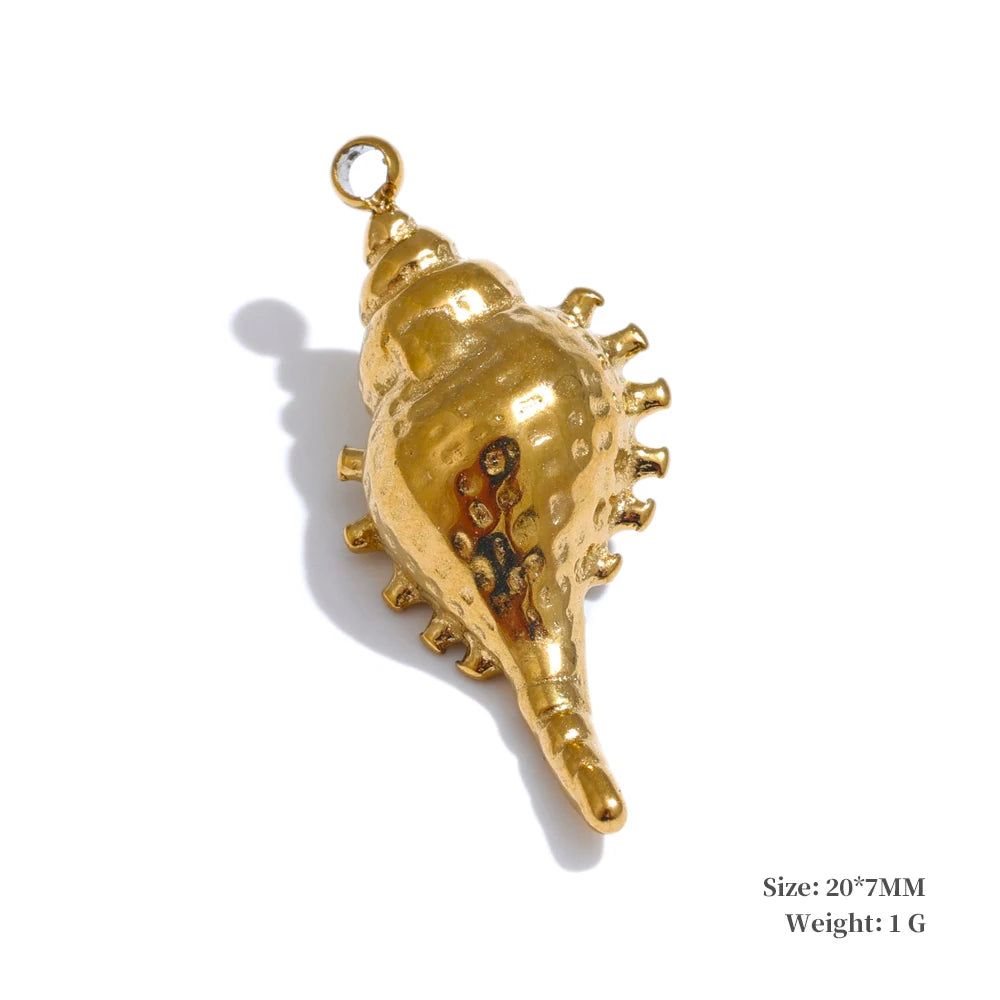 Ocean shell starfish seahorse charm necklace - product image