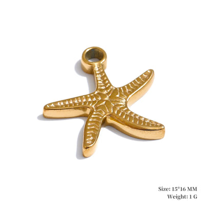 Ocean shell starfish seahorse charm necklace - product image