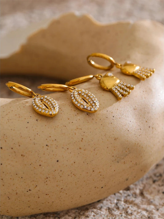 Ocean starfish crab octopus hoop earrings - product image
