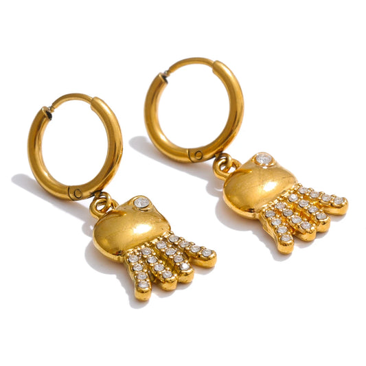 Ocean starfish crab octopus hoop earrings - product image