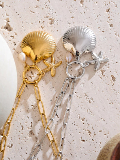 Ocean starfish pearl pendant necklace - product image