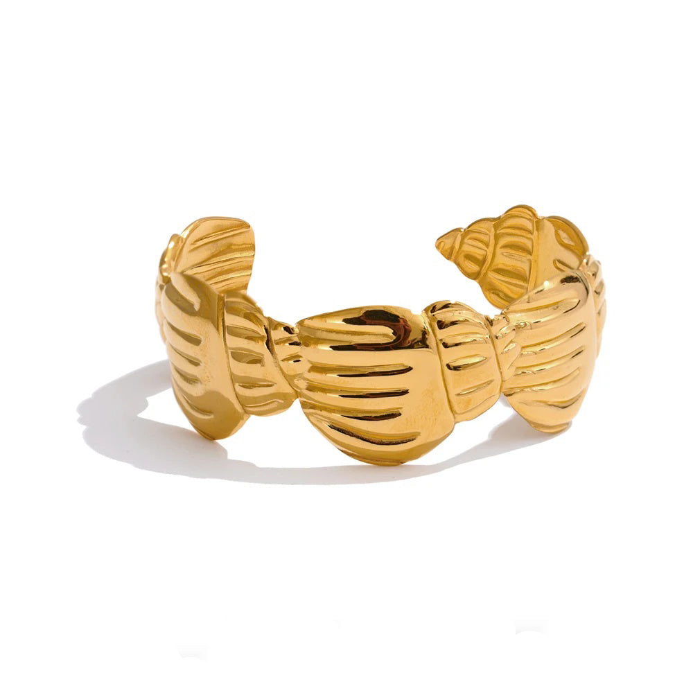 Ocean style conch abstract cuff bracelet - product image