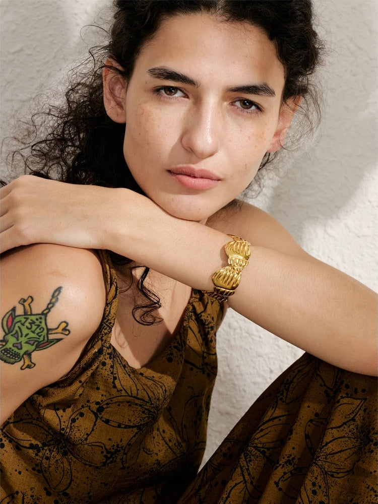 Ocean style conch abstract cuff bracelet - product image