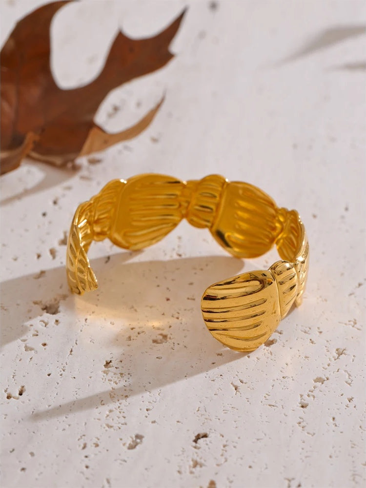 Ocean style conch abstract cuff bracelet - product image