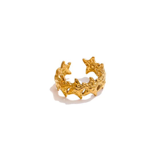Ocean style conch shell fish pattern ring - product image