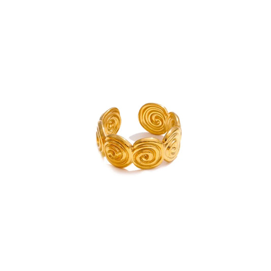 Ocean style conch shell fish pattern ring - product image