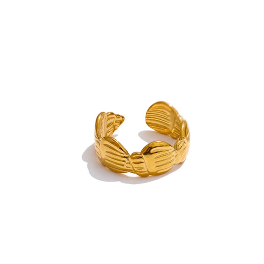Ocean style conch shell fish pattern ring - product image