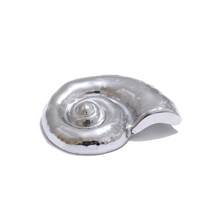 Ocean style metal conch brooch pin - product image