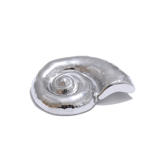Ocean style metal conch brooch pin - product image