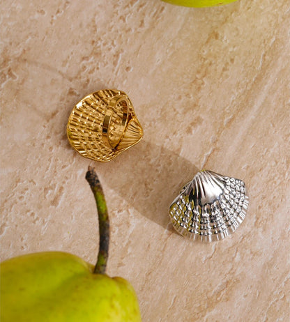 Ocean style metal shell adjustable ring women's summer - product image