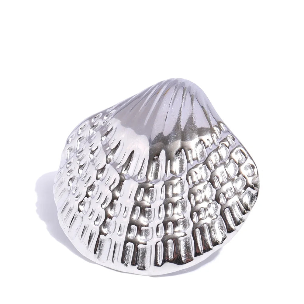Ocean style metal shell adjustable ring women's summer - product image