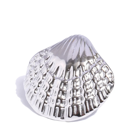 Ocean style metal shell adjustable ring women's summer - product image