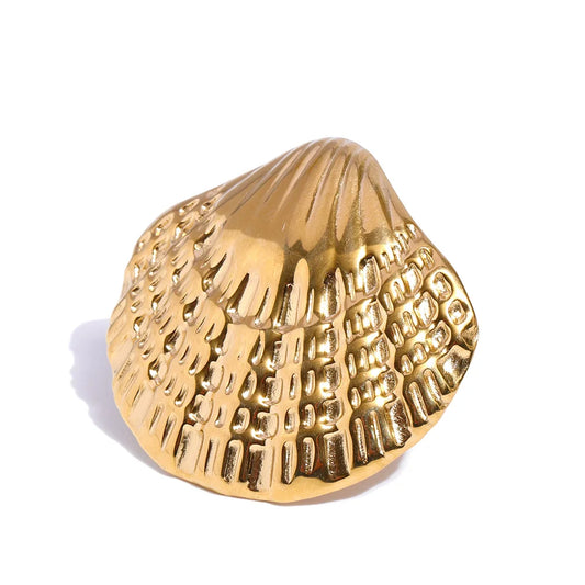 Ocean style metal shell adjustable ring women's summer - product image