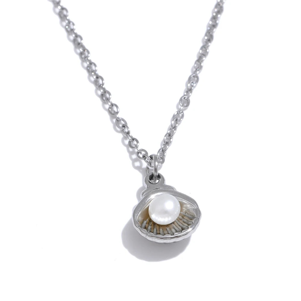 Ocean style natural freshwater pearl pendant - product image