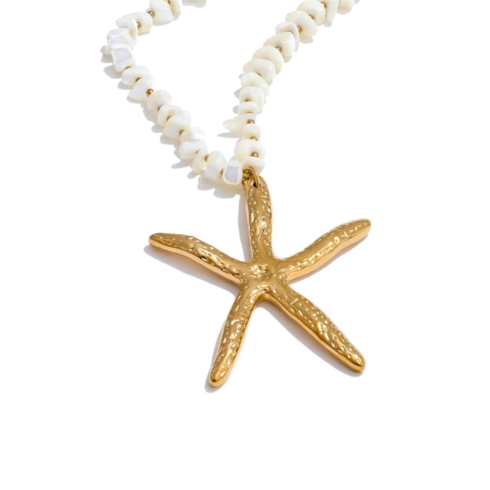 Ocean style shell star pendant trendy women's necklace - product image