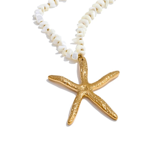 Ocean style shell star pendant trendy women's necklace - product image