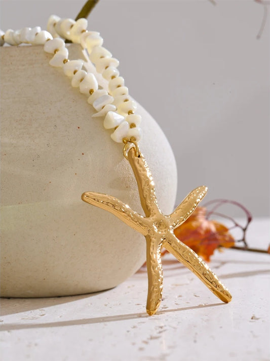 Ocean style shell star pendant trendy women's necklace - product image