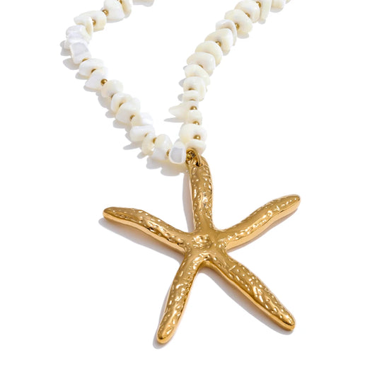 Ocean style shell star pendant trendy women's necklace - product image